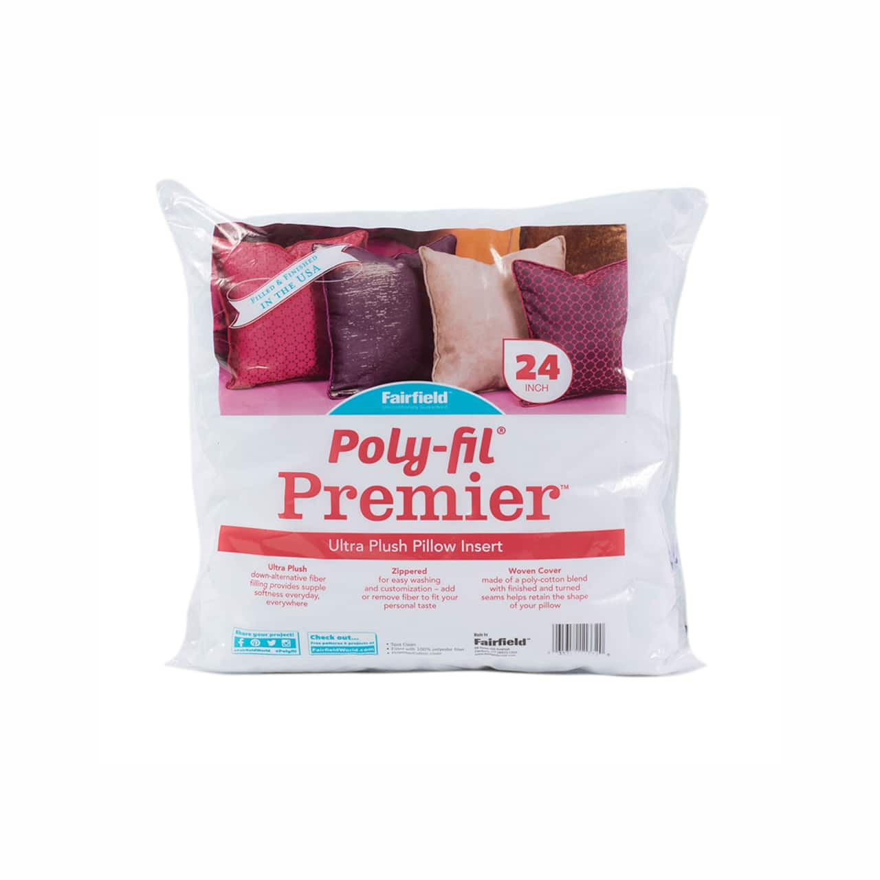 Poly-fil® Premier™ Oversize Pillow Insert, 24" x 24"